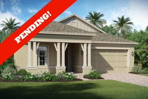 Pending single-family home at 1827 Hawksbill LN, Saint Cloud, FL, featuring a landscaped front yard, modern architectural design, and a prominent "PENDING!" overlay.